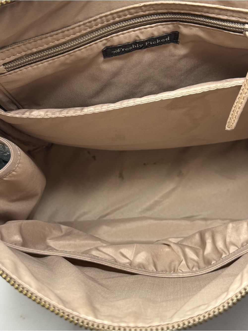 Freshly Picked Classic Diaper Bag Backpack Vegan Leather Nude Beige Large - Picture 6 of 13